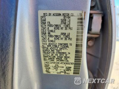 Zdjęcie 12 z 12 samochodu: 2004 NISSAN FRONTIER XE-V6 VIN:1N6ED29X34C458820 - miniatura