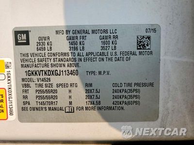 Zdjęcie 14 z 14 samochodu: 2016 GMC ACADIA DENALI VIN:1GKKVTKDXGJ113460 - miniatura