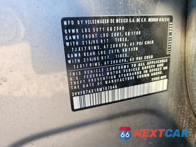 Zdjęcie 13 z 13 samochodu: 2024 VOLKSWAGEN TIGUAN S VIN:3VVFB7AX1RM107546 - miniatura
