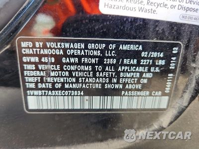 Zdjęcie 13 z 13 samochodu: 2014 VOLKSWAGEN PASSAT SE VIN:1VWBT7A3XEC073834 - miniatura