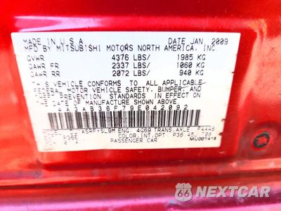Zdjęcie 12 z 12 samochodu: 2009 MITSUBISHI GALANT ES VIN:4A3AB36F79E042092 - miniatura