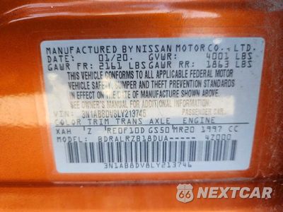 Zdjęcie 12 z 12 samochodu: 2020 NISSAN SENTRA SR VIN:3N1AB8DV8LY213746 - miniatura