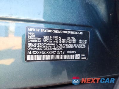 Zdjęcie 13 z 13 samochodu: 2025 BMW X5 XDRIVE40I VIN:5UX23EU0XS9X13718 - miniatura