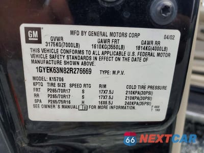 Zdjęcie 13 z 13 samochodu: 2002 CADILLAC ESCALADE LUXURY VIN:1GYEK63N82R276669 - miniatura