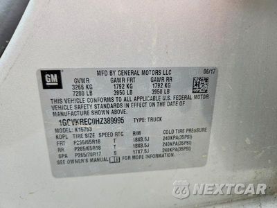 Zdjęcie 12 z 12 samochodu: 2017 CHEVROLET SILVERADO K1500 LT VIN:1GCVKREC0HZ389995 - miniatura
