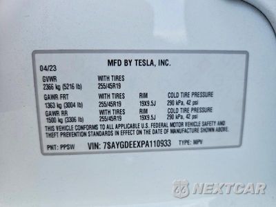 Zdjęcie 12 z 12 samochodu: 2023 TESLA MODEL Y VIN:7SAYGDEEXPA110933 - miniatura