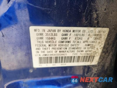 Zdjęcie 13 z 13 samochodu: 2012 HONDA FIT SPORT VIN:JHMGE8H56CC039921 - miniatura