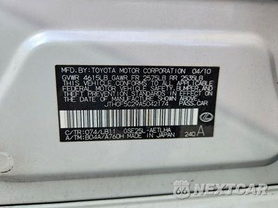 Zdjęcie 13 z 13 samochodu: 2010 LEXUS IS 250 VIN:JTHCF5C29A5042174 - miniatura