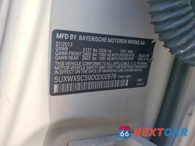 Zdjęcie 13 z 13 samochodu: 2013 BMW X3 XDRIVE28I VIN:5UXWX9C59D0D02878 - miniatura