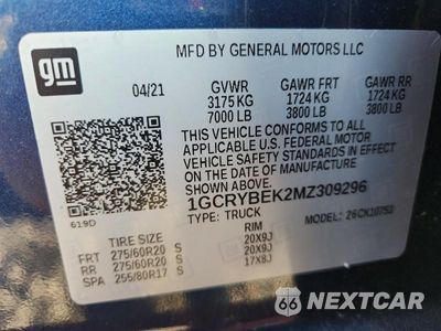 Zdjęcie 13 z 13 samochodu: 2021 CHEVROLET SILVERADO K1500 CUSTOM VIN:1GCRYBEK2MZ309296 - miniatura