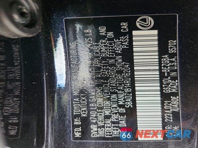 Zdjęcie 12 z 12 samochodu: 2024 LEXUS ES 350 BASE VIN:58ADZ1B14RU162047 - miniatura
