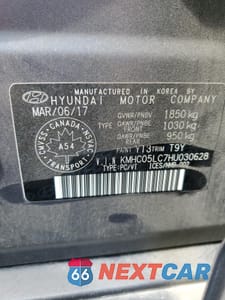Zdjęcie 13 z 13 samochodu: 2017 HYUNDAI IONIQ LIMI VIN:KMHC05LC7HU030628 - miniatura