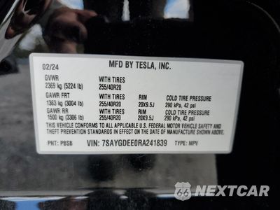 Zdjęcie 12 z 12 samochodu: 2024 TESLA MODEL Y VIN:7SAYGDEE0RA241839 - miniatura