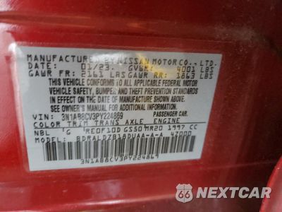 Zdjęcie 13 z 15 samochodu: 2023 NISSAN SENTRA SV VIN:3N1AB8CV3PY224869 - miniatura