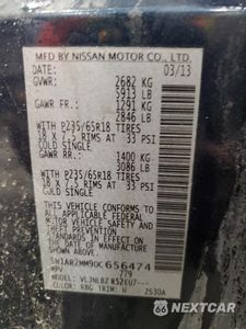 Zdjęcie 13 z 13 samochodu: 2013 NISSAN PATHFINDER S VIN:5N1AR2MM9DC656474 - miniatura