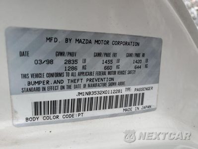 Zdjęcie 12 z 12 samochodu: 1999 MAZDA MX-5 MIATA VIN:JM1NB3532X0112281 - miniatura