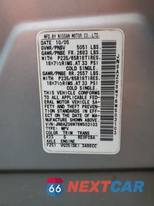 Zdjęcie 16 z 16 samochodu: 2006 NISSAN MURANO SL VIN:JN8AZ08W76W503103 - miniatura
