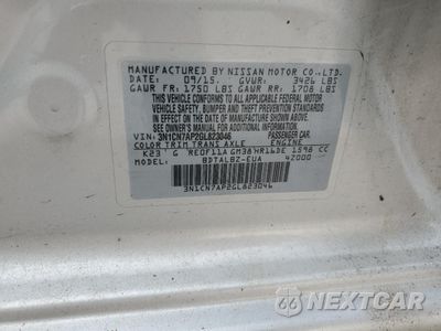 Zdjęcie 12 z 12 samochodu: 2016 NISSAN VERSA S VIN:3N1CN7AP2GL823046 - miniatura