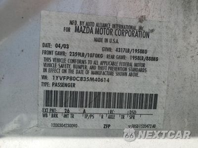 Zdjęcie 12 z 12 samochodu: 2003 MAZDA 6 I VIN:1YVFP80C835M40614 - miniatura