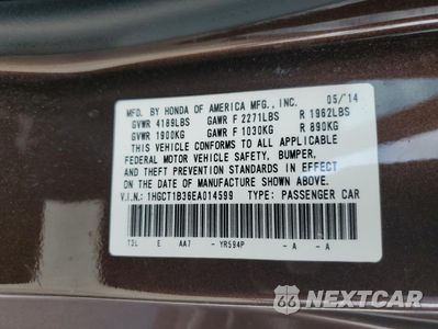 Zdjęcie 15 z 15 samochodu: 2014 HONDA ACCORD LX-S VIN:1HGCT1B36EA014599 - miniatura
