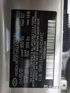 Zdjęcie 12 z 12 samochodu: 2021 HYUNDAI ELANTRA SEL VIN:5NPLS4AG8MH000492 - miniatura
