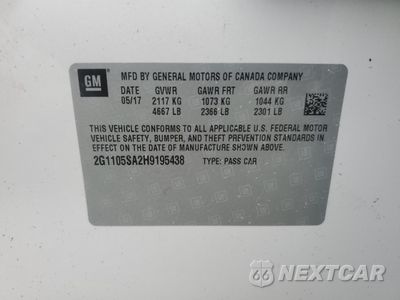 Zdjęcie 13 z 13 samochodu: 2017 CHEVROLET IMPALA LT VIN:2G1105SA2H9195438 - miniatura