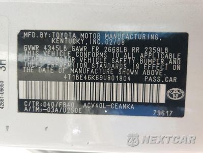 Zdjęcie 12 z 12 samochodu: 2009 TOYOTA CAMRY BASE VIN:4T1BE46K69U801804 - miniatura