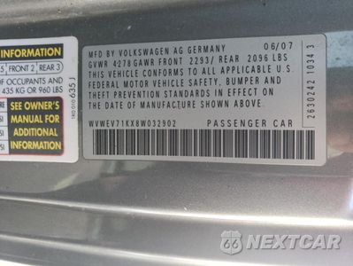 Zdjęcie 12 z 12 samochodu: 2008 VOLKSWAGEN GTI VIN:WVWEV71KX8W032902 - miniatura