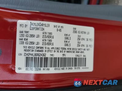 Zdjęcie 13 z 13 samochodu: 2006 DODGE GRAND CARAVAN SXT VIN:2D4GP44L86R624362 - miniatura