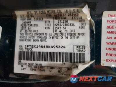 Zdjęcie 12 z 12 samochodu: 1994 FORD F150 VIN:1FTEX14N6RKA95324 - miniatura