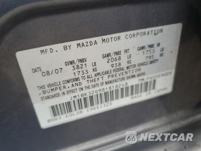 Zdjęcie 12 z 12 samochodu: 2008 MAZDA 3 I VIN:JM1BK32G981818248 - miniatura
