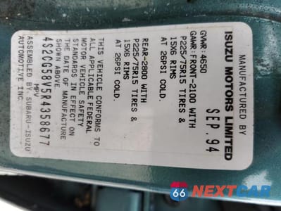 Zdjęcie 13 z 13 samochodu: 1999 ISUZU RODEO VIN:4S2CG58V5R4358677 - miniatura