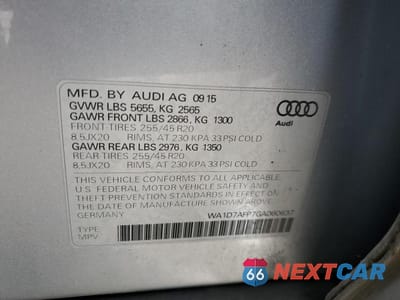 Zdjęcie 13 z 13 samochodu: 2016 AUDI Q5 VIN:WA1D7AFP7GA060637 - miniatura