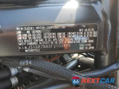 Zdjęcie 9 z 10 samochodu: 2015 SUZUKI GSX-S750 VIN:JS1GR7NA0F2100895 - miniatura