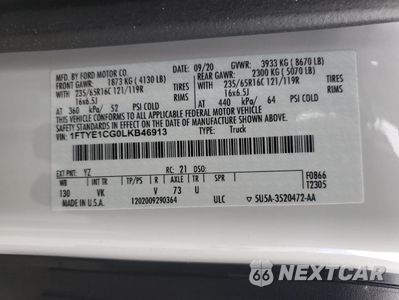 Zdjęcie 15 z 15 samochodu: 2020 FORD TRANSIT T-150 VIN:1FTYE1CG0LKB46913 - miniatura