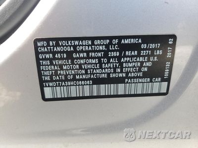 Zdjęcie 14 z 14 samochodu: 2017 VOLKSWAGEN PASSAT R-LINE VIN:1VWDT7A39HC066063 - miniatura