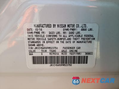 Zdjęcie 13 z 13 samochodu: 2015 INFINITI Q40 VIN:JN1CV6AR0FM523750 - miniatura