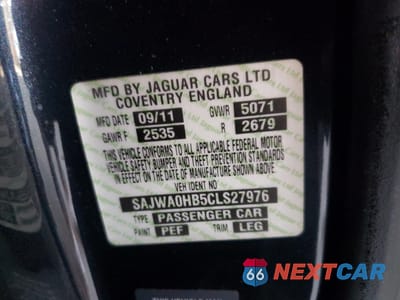Zdjęcie 12 z 12 samochodu: 2012 JAGUAR XF PORTFOLIO VIN:SAJWA0HB5CLS27976 - miniatura