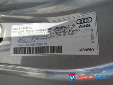Zdjęcie 12 z 12 samochodu: 2011 AUDI A5 PREMIUM PLUS VIN:WAULFAFR5BA059739 - miniatura