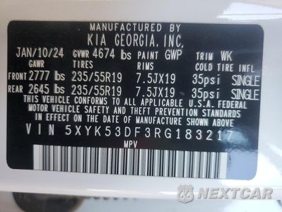 Zdjęcie 12 z 12 samochodu: 2024 KIA SPORTAGE SX PRESTIGE VIN:5XYK53DF3RG183217 - miniatura