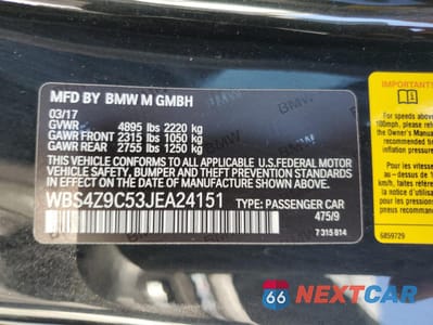 Zdjęcie 14 z 14 samochodu: 2018 BMW M4 VIN:WBS4Z9C53JEA24151 - miniatura