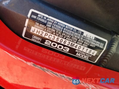 Zdjęcie 8 z 9 samochodu: 2003 HONDA CBR600 F4 VIN:JH2PC35063M401184 - miniatura