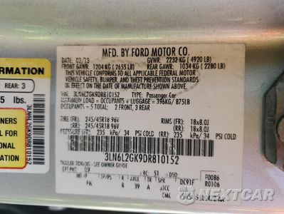 Zdjęcie 14 z 14 samochodu: 2013 LINCOLN MKZ VIN:3LN6L2GK9DR810152 - miniatura