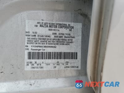 Zdjęcie 12 z 12 samochodu: 2008 MAZDA 6 I VIN:1YVHP80C885M06642 - miniatura