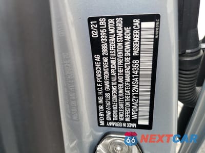 Zdjęcie 14 z 14 samochodu: 2021 PORSCHE TAYCAN VIN:WP0AA2Y12MSA14358 - miniatura