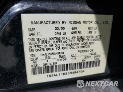 Zdjęcie 15 z 15 samochodu: 2005 NISSAN ALTIMA S VIN:1N4AL11D55N484704 - miniatura