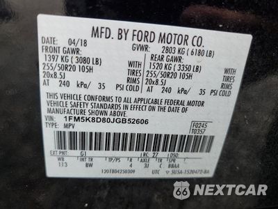 Zdjęcie 15 z 15 samochodu: 2018 FORD EXPLORER XLT VIN:1FM5K8D80JGB52606 - miniatura