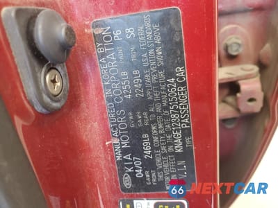 Zdjęcie 16 z 16 samochodu: 2007 KIA OPTIMA LX VIN:KNAGE123875150624 - miniatura