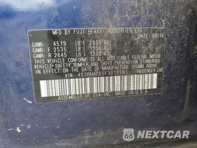 Zdjęcie 14 z 14 samochodu: 2015 SUBARU LEGACY 2.5I PREMIUM VIN:4S3BNAC60F3013581 - miniatura