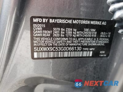 Zdjęcie 13 z 13 samochodu: 2016 BMW X3 XDRIVE28I VIN:5UXWX9C53G0D66130 - miniatura